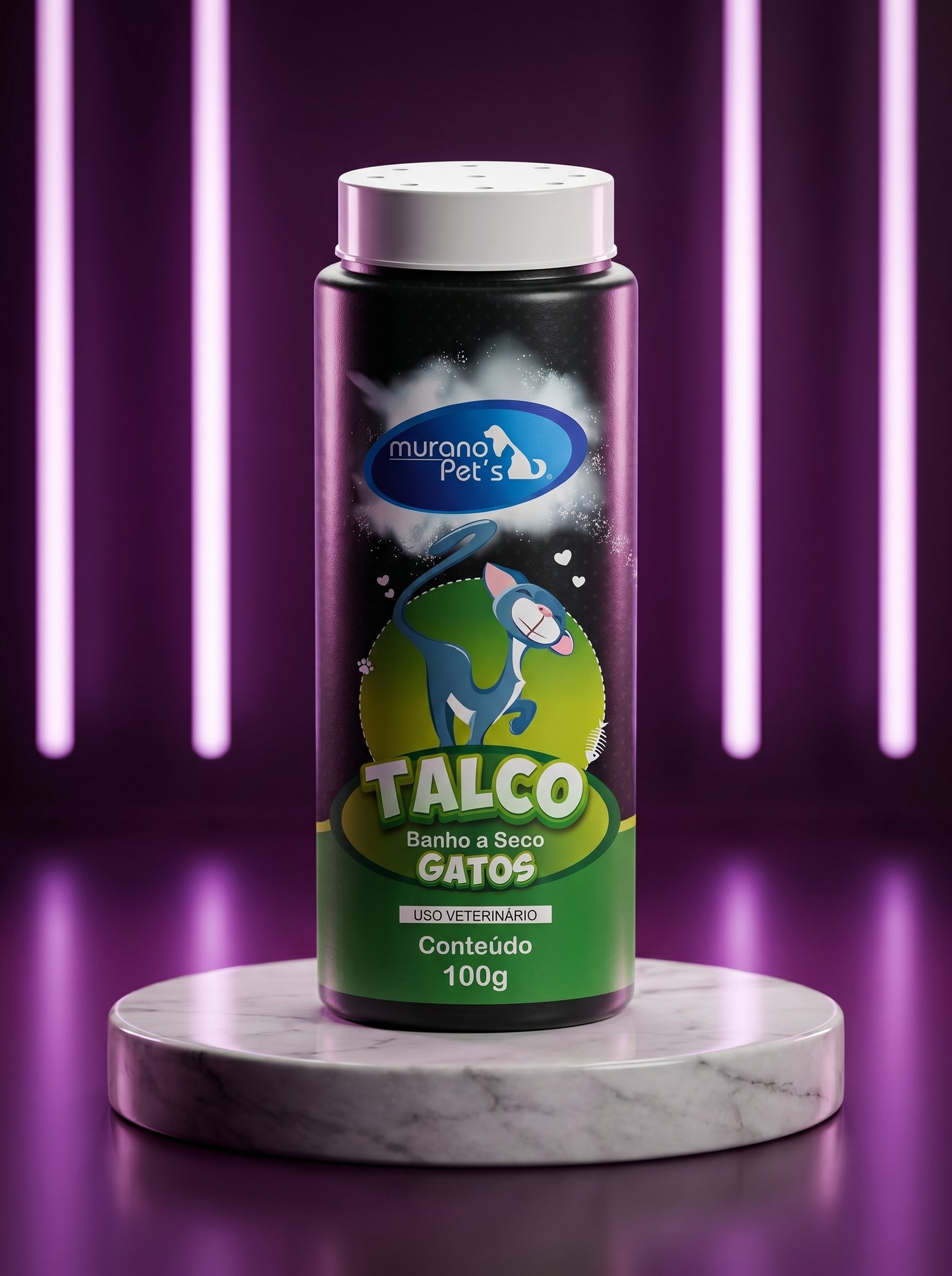 Talco Regenerador Banho A Seco Para Gatos